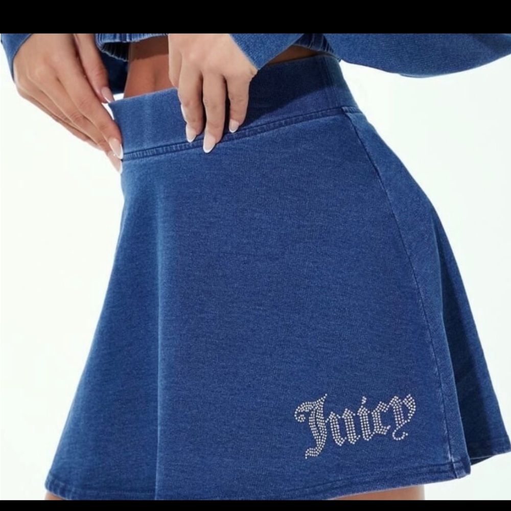 Juicy Couture Denim Blue Skater Skirt